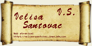 Veliša Santovac vizit kartica